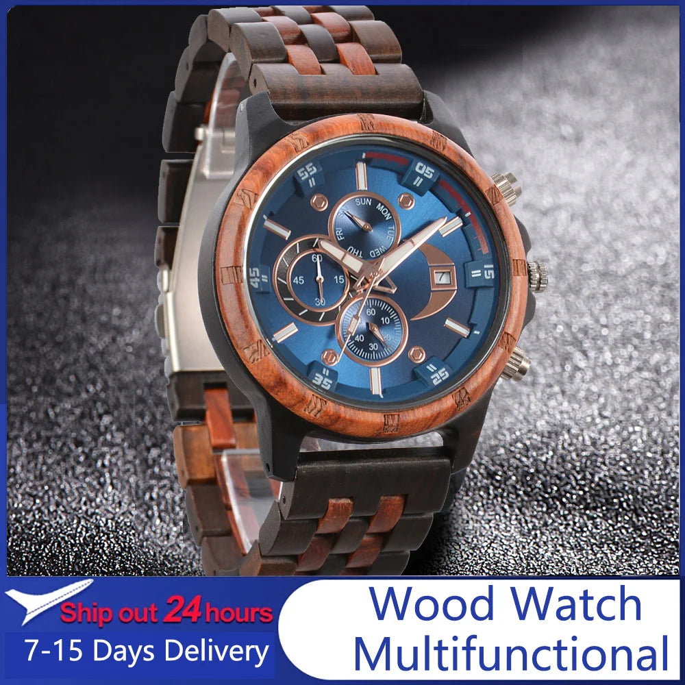 Wooden watches for men fashion anniversary wedding day gift for husband personalized engraved custom wood watch