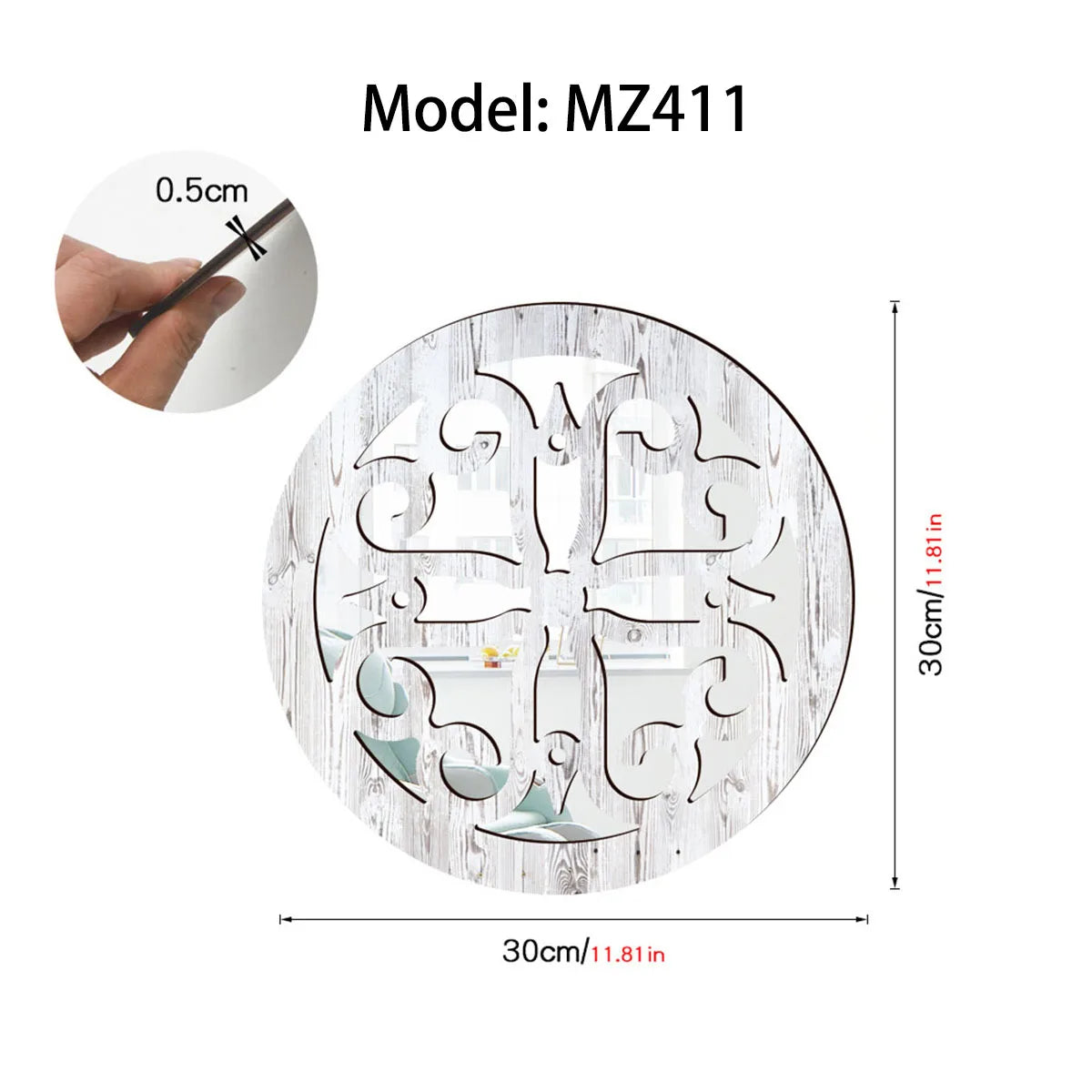 Rustic living room bedroom wall decor mirror wood farmhouse window frame hallway home decoration vintage decorative