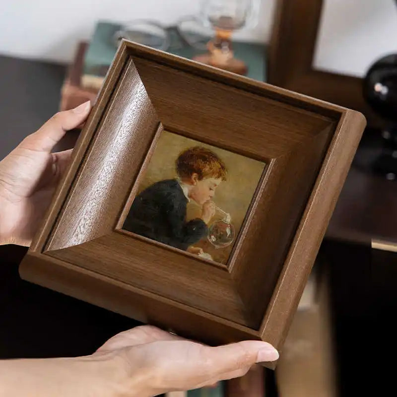Classic solid wood walnut picture frame vintage european style wall hanging photo for oil paintings and artwork home