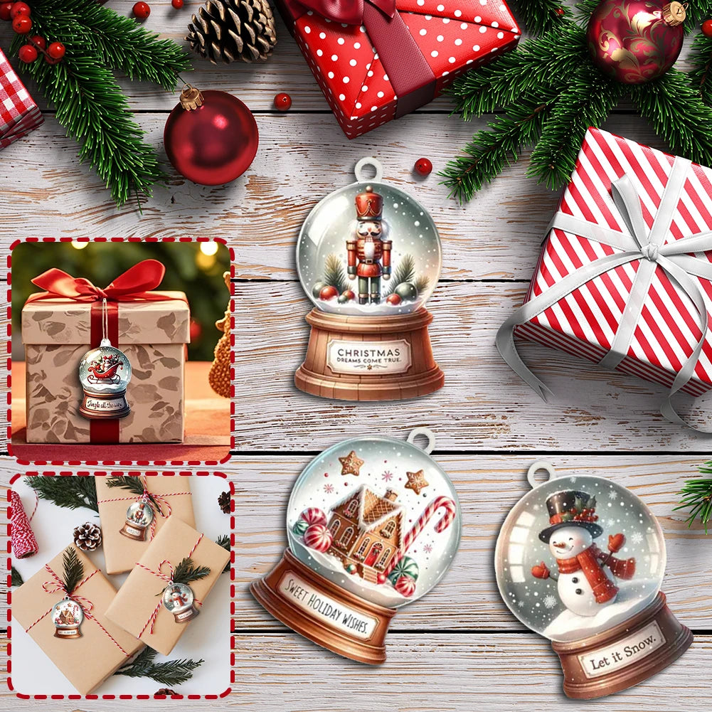 36/45pcs christmas wooden hanging ornaments tree pendants for decoration