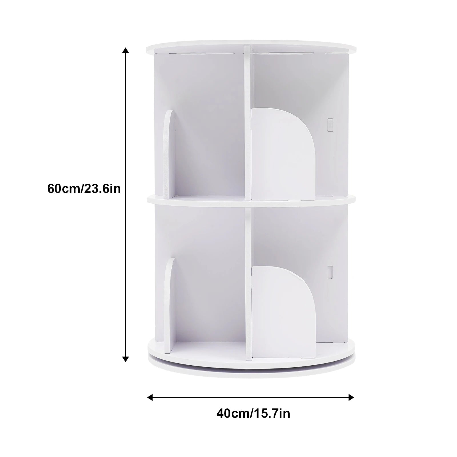 2/4-tier wooden rotatable bookshelf - 360°display floor standing storage rack white multifunctional organizer