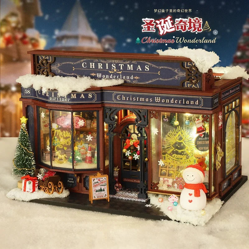 New diy christmas wonderland miniature kit - handcrafted 3d book nook model creative & black friday gift idea