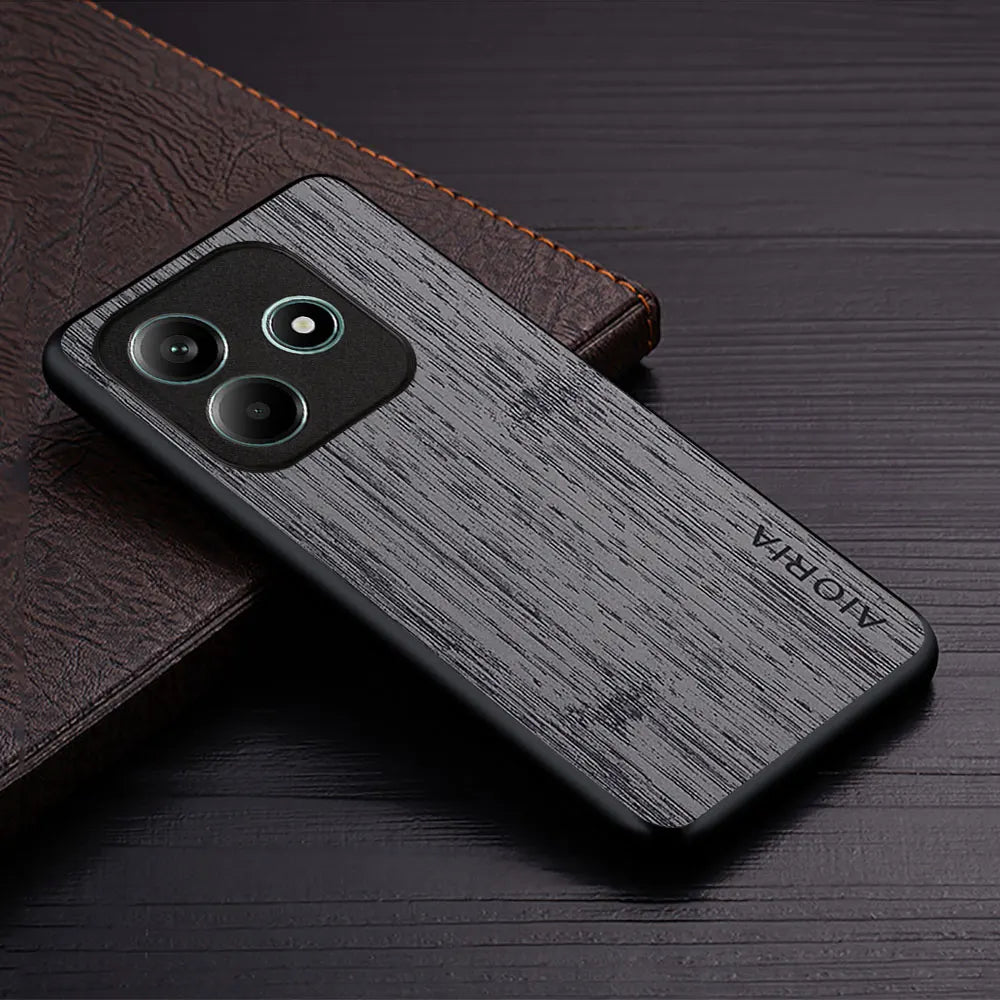 Case for xiaomi note 14 pro plus 4g 5g funda bamboo wood pattern leather new phone cover luxury coque redmi case