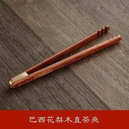 Solid wood pure copper tea clip kung fu set ceremony utensils household cup metal tweezers wash pincers - clips b