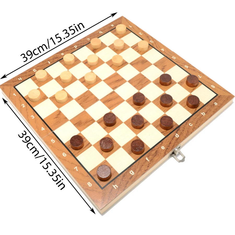 Foldable 2 in 1 chess board portable storage wooden game educational games christmas gifts for students