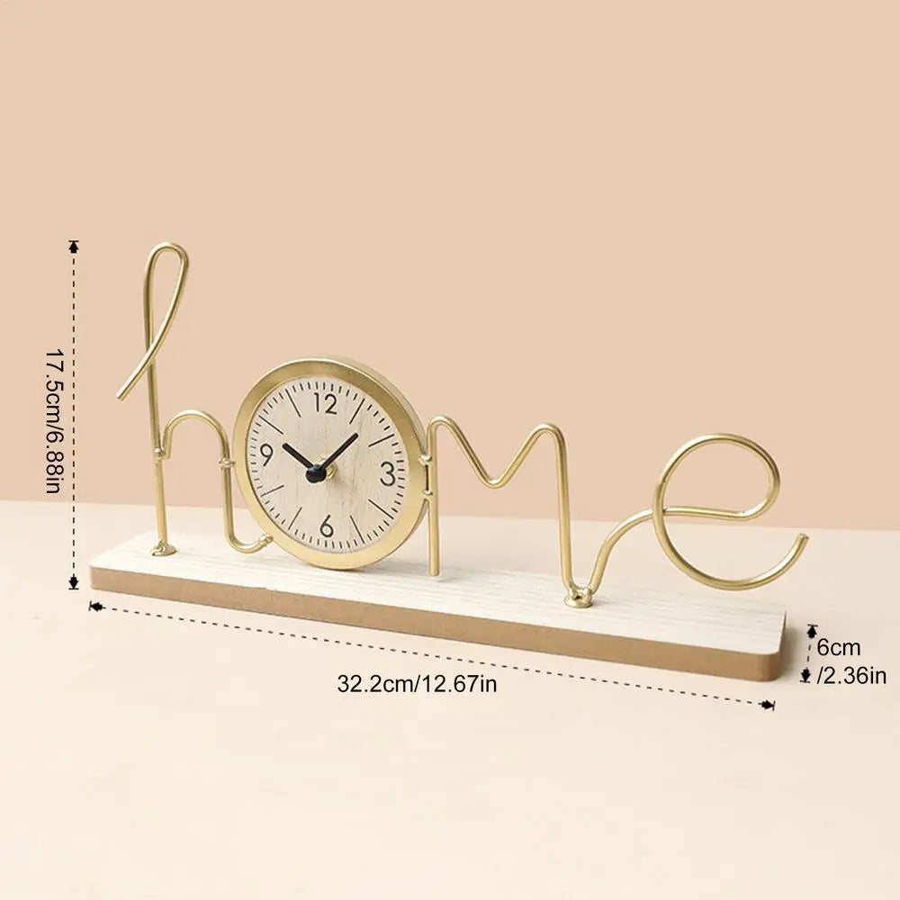 Table clock battery operated living room entrance mute desk abstract art ornaments modern luxury desktop decoration