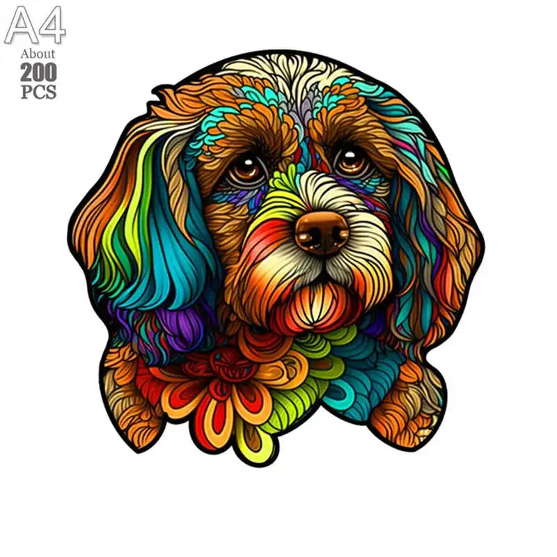 High quality hedgehog jigsaws diy wood jigsaw for kids adult dog wooden animal puzzle brain twister intelligent toys