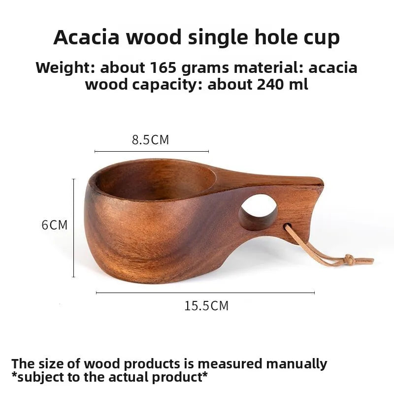 Wooden finland mug creative outdoor camping travel cup nordic style handmade milk coffee bar beer mugs - 4