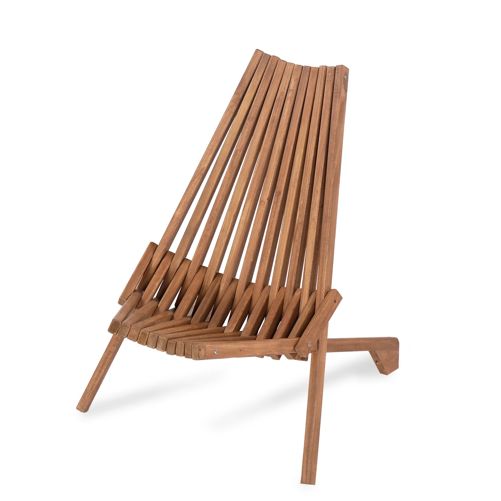 Wood folding chair for outdoor low profile acacia lounge balcony porch backyard patio lawn garden - united states