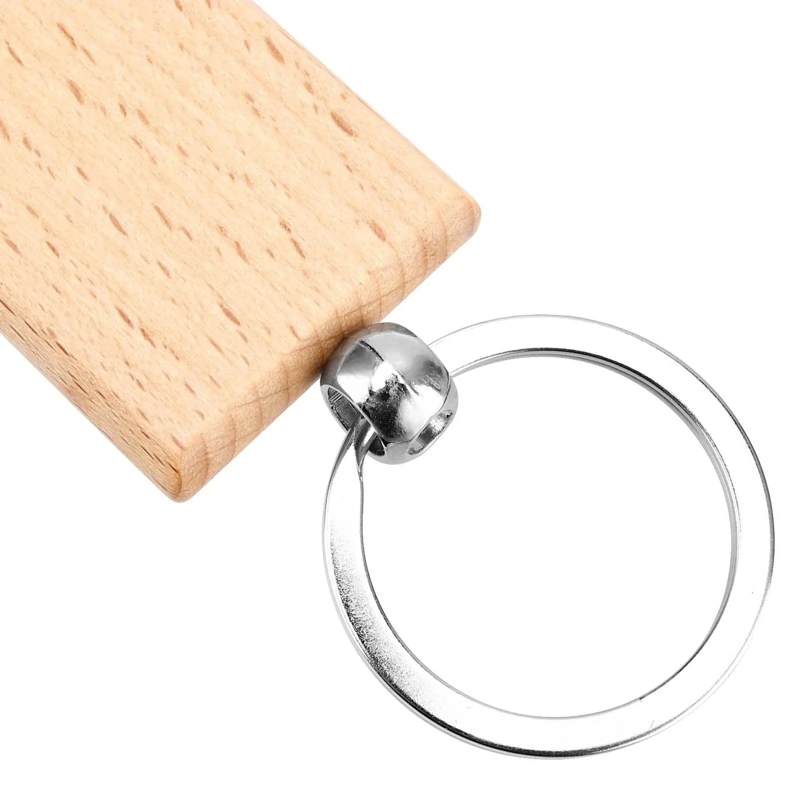 100pcs blank wooden keychain rectangular engraving key id can be engraved diy - x - chain