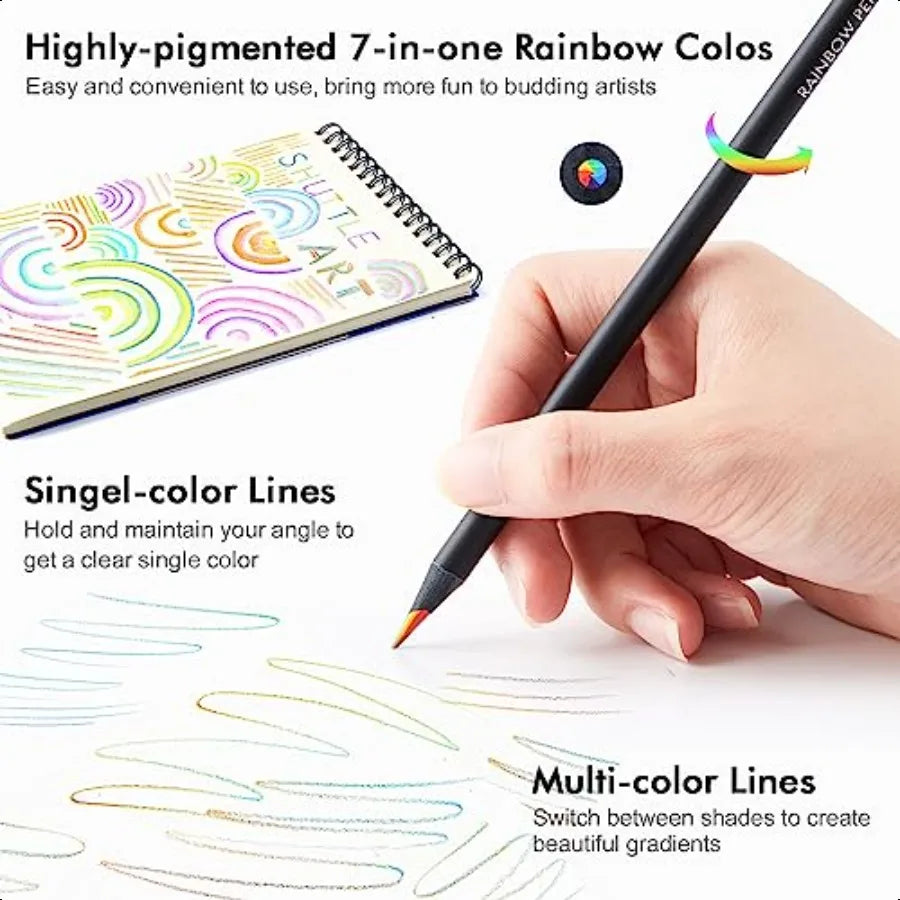 120 pack rainbow pencils bulk 7 colors in 1 colored presharpened breakresistant black wooden pencil for and adu