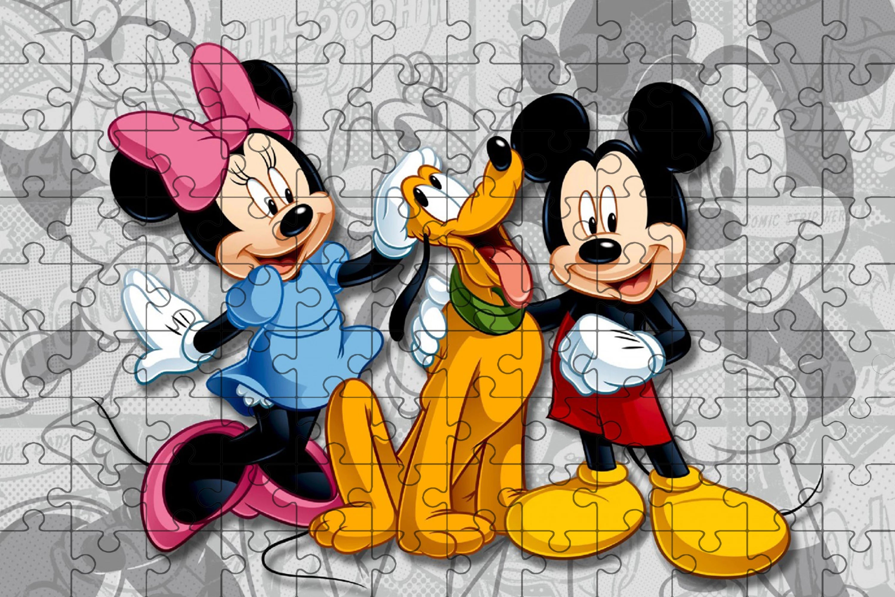 Jigsaw puzzle disney mickey minnie 108/200/300/500/1000 pieces wooden onepiece puzzles for adults toys gifts - f-108pcs
