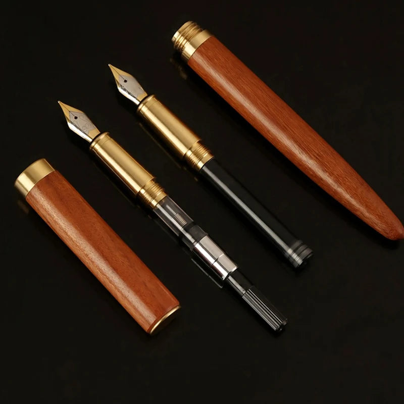 Fashion sandalwood wood gel pen high quality natural wooden signature pens minimalist design for writing school supplies