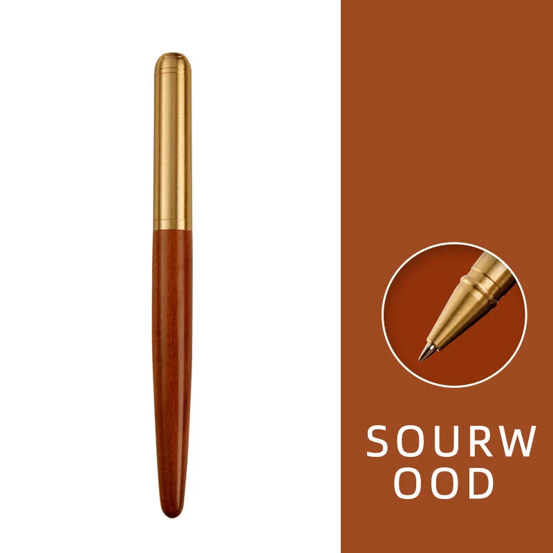 High quality natural sandalwood wood gel pen personalized logo tiger bark sour twig ebony body teacher gifts stationery