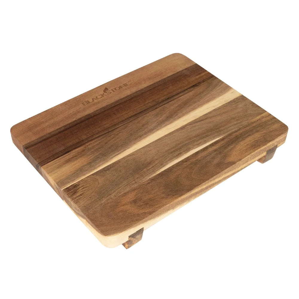 Acacia wood griddle top cutting board meat resting and food preparation with base support hand wash only - united states