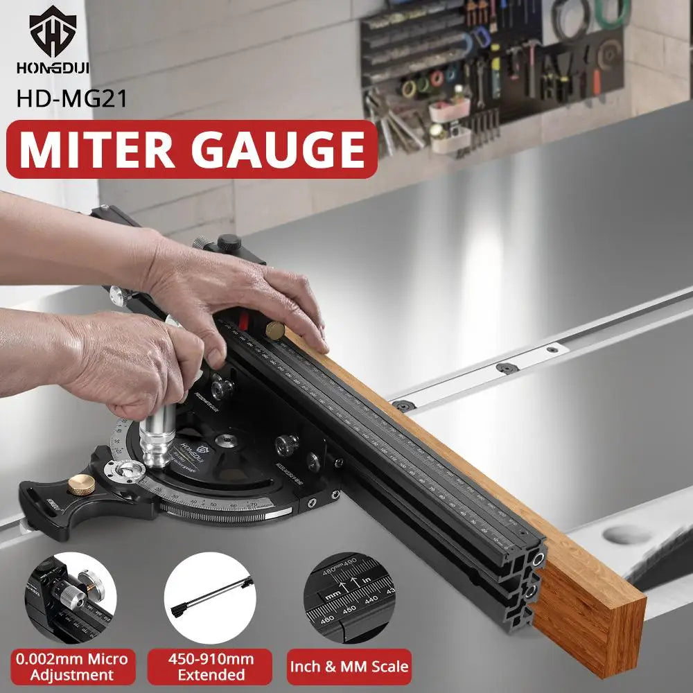 Hd-mg21 0-70 degree miter gauge with 850mm extended fence for woodworking table saw router precision angle set