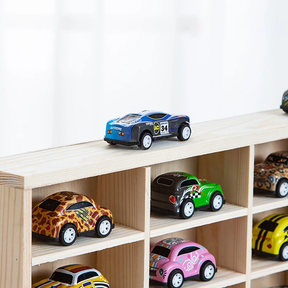 48 grids solid wood display cabinet wall mounted racks blind boxes collection box 10 layers storage shelf car model