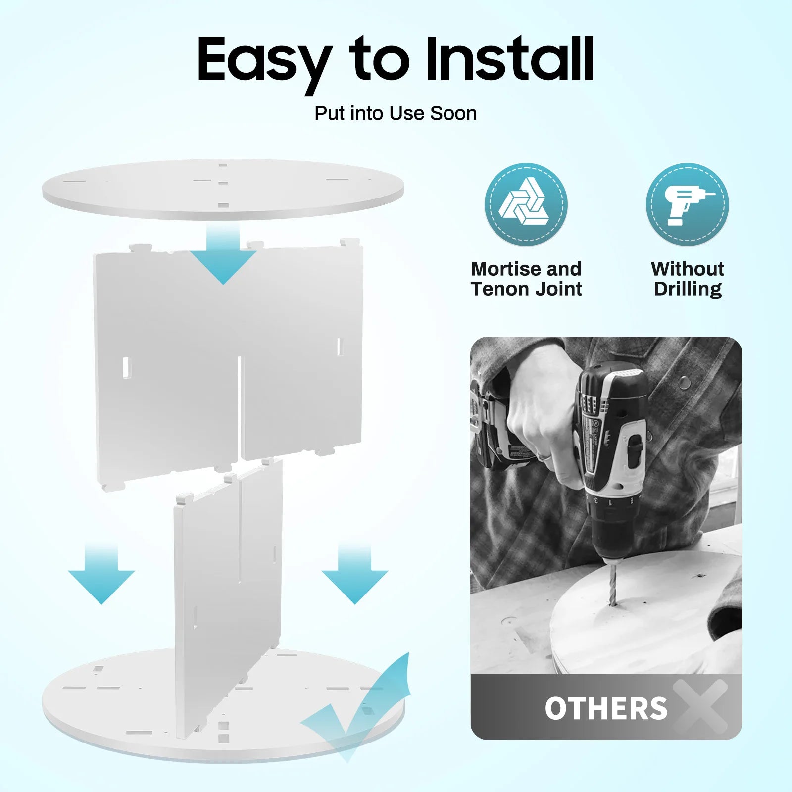 2-tier solid wood rotating bookshelf 360 display wooden spinning bookcase storage rack floor standing revolving tower