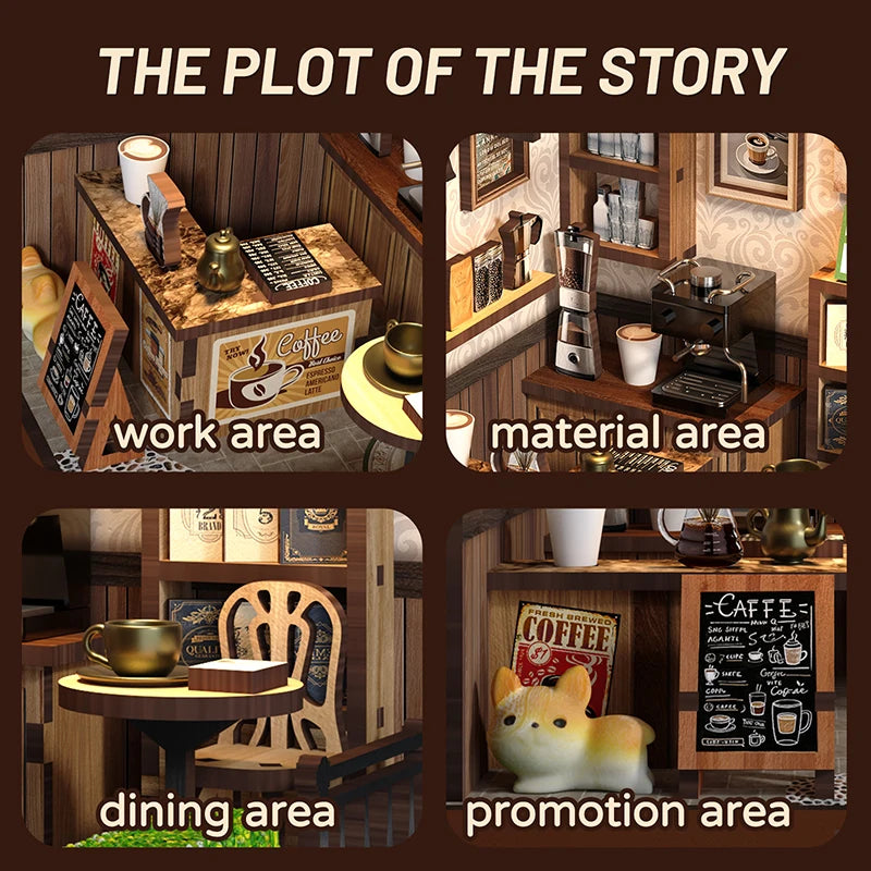 Snaptogs booknook coffee house diy miniature elegant casual design cafe atmosphere ideal for relaxing & networking