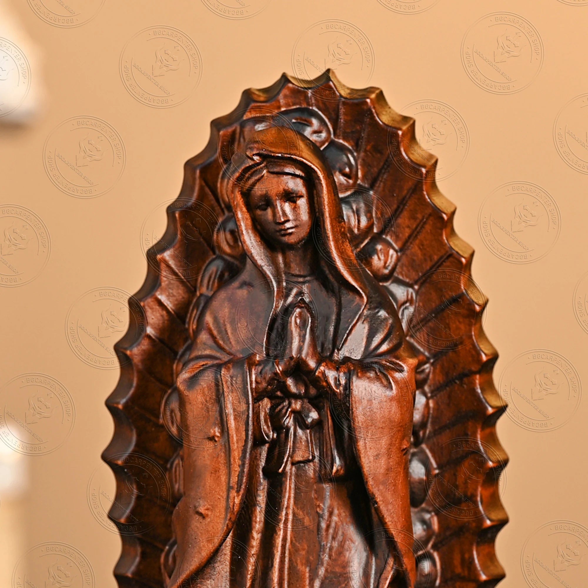 Cross-border solid wood carving desktop ornaments crafts christmas birth decoration madonna statue religion - religious