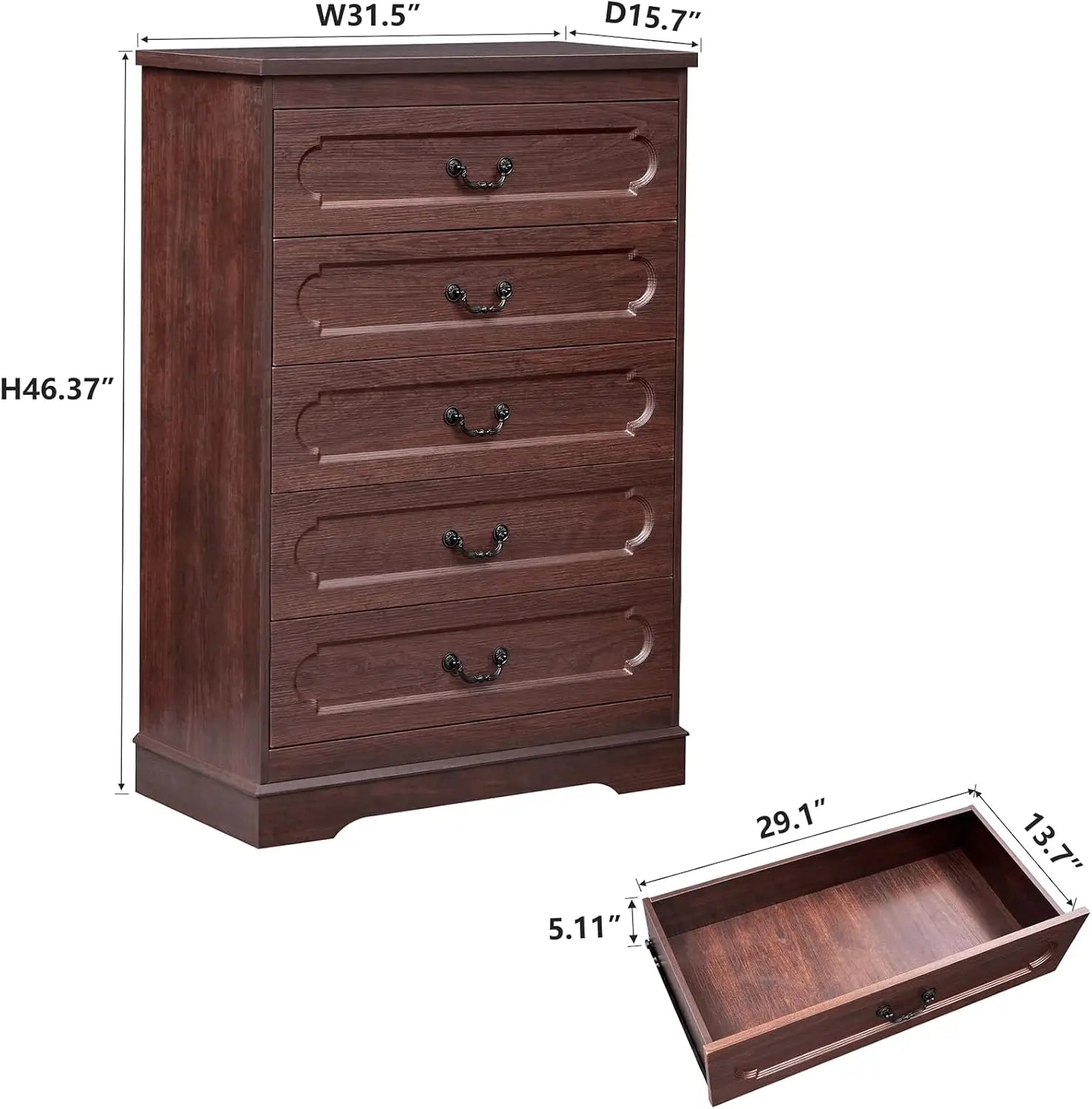 Dresser for bedroom farmhouse cherry wood chest of drawers rustic wide dressers