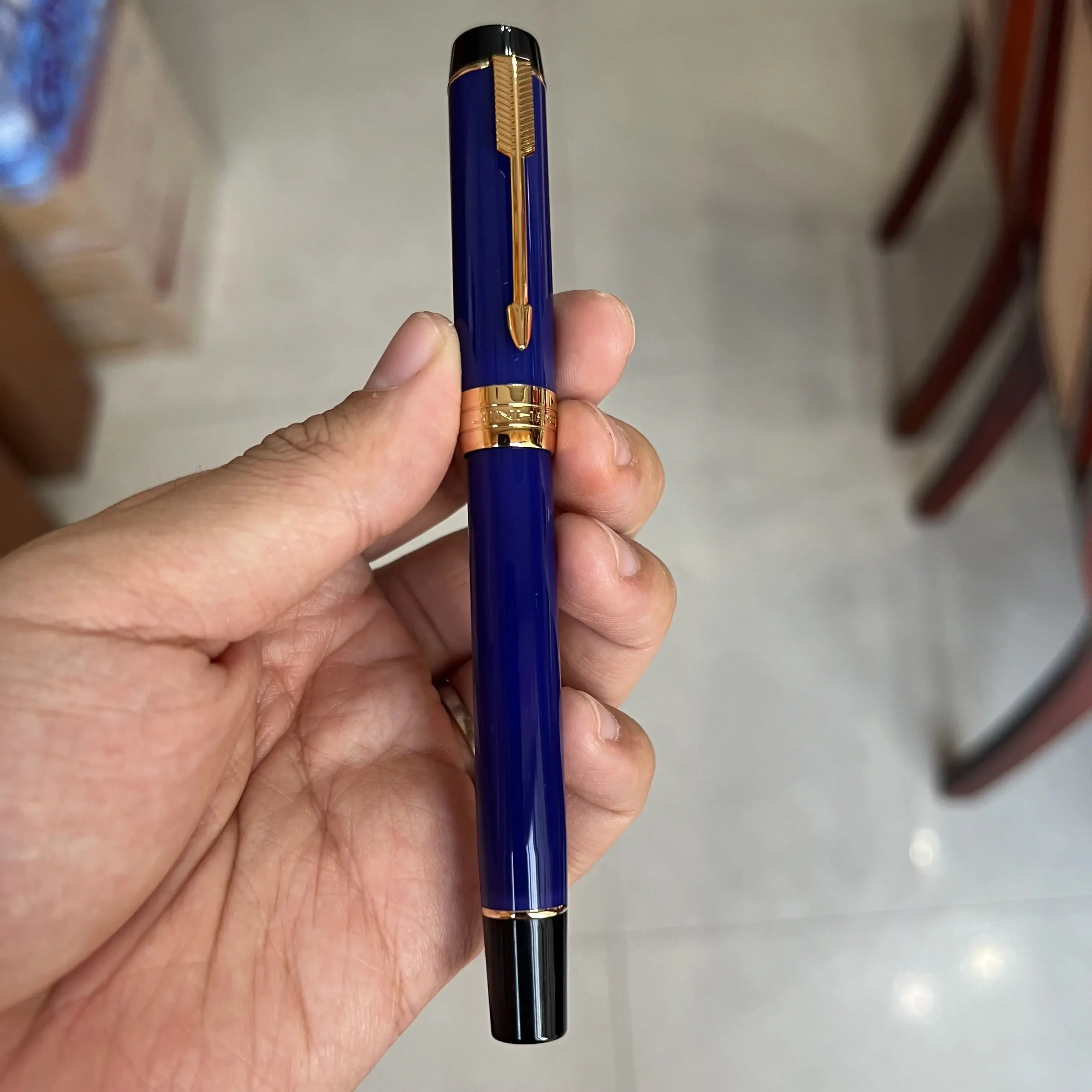 Jinhao 100 mini wooden / resin fountain pen centennial golden clip fine nib writing ink school office supplies