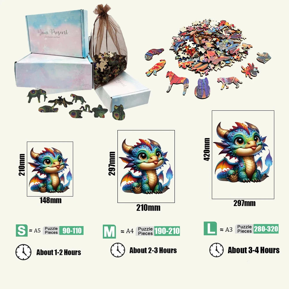 Diy wood jigsaw for kids adult dog elephant wooden animal puzzle high quality panda puzzles brain twister toys