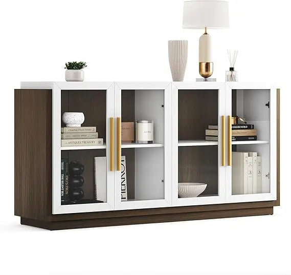 83’’ tv stand for tvs up to 85’’ modern cabinet & entertainment center with shelves wood storage living room or - white
