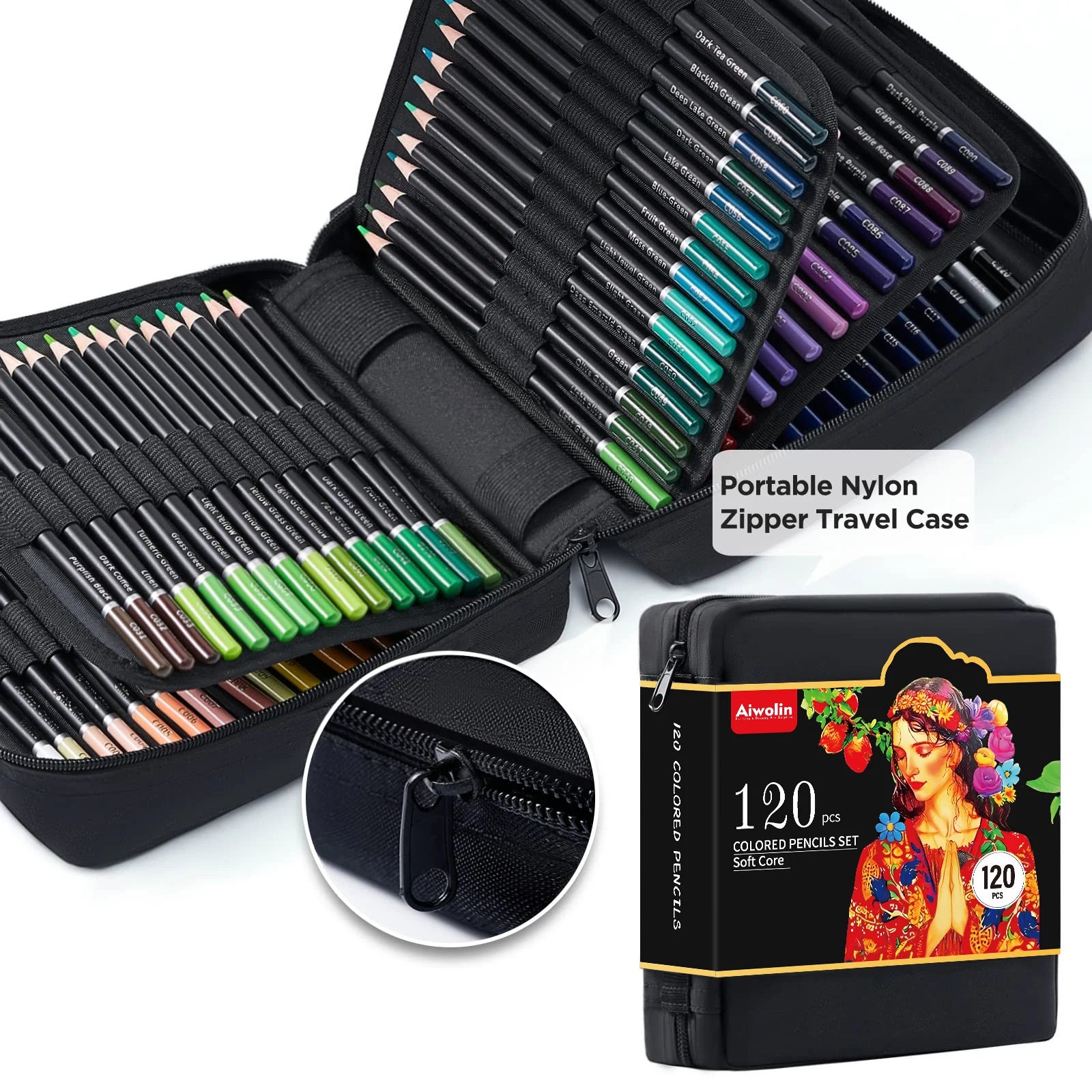 120 colored pencils professional vibrant artists coloring for drawing sketching blending shading soft core oil based