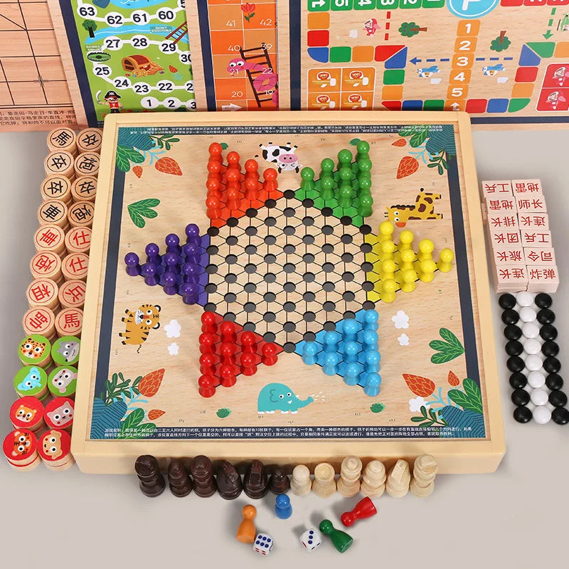 Children’s flying chess checkers multi functional integrated chessboard gozi go playing beast combination puzzle toys