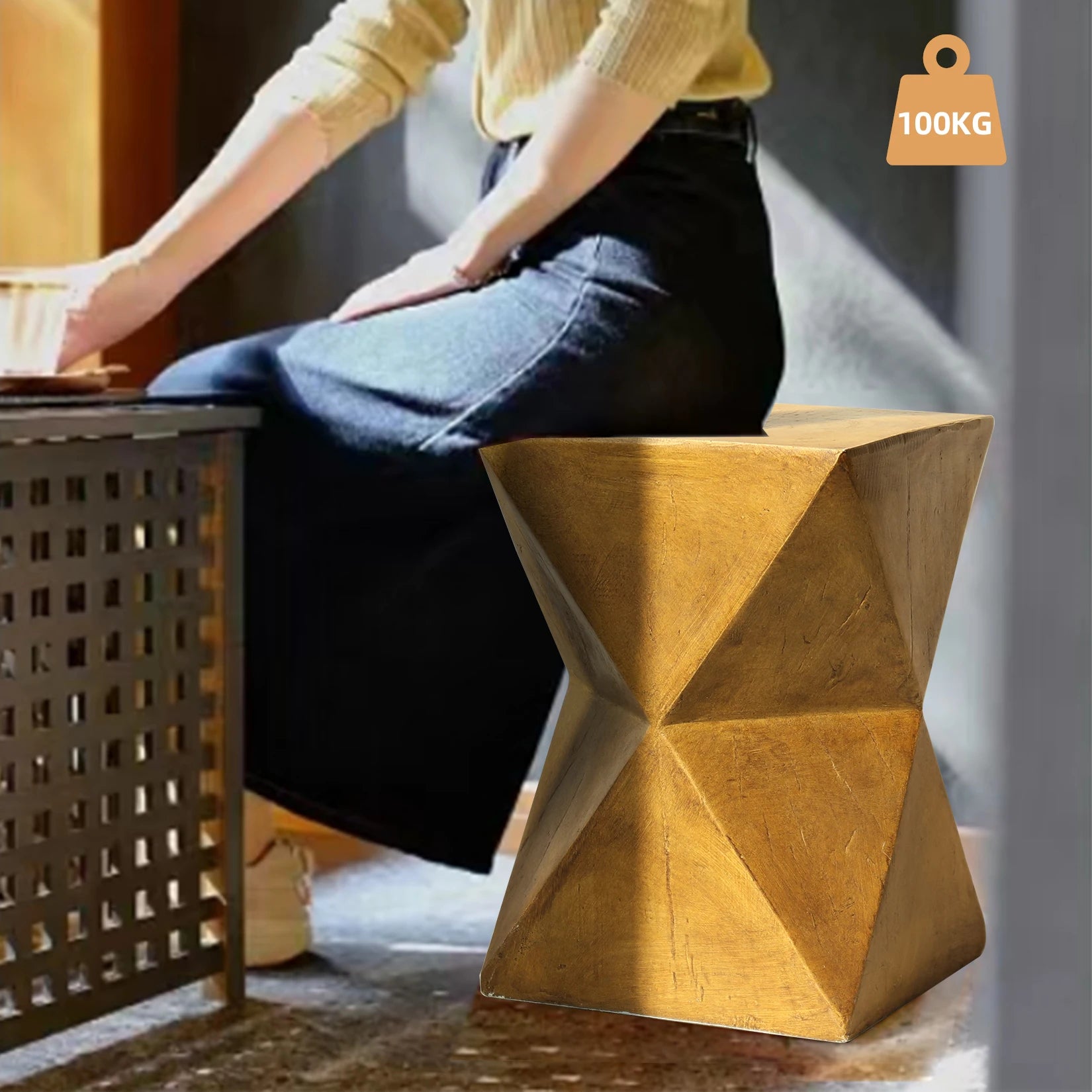 Vintage wooden side table small coffee end nightstand furniture storage organizer for styling your home