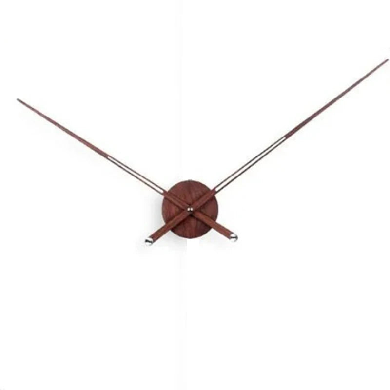 Large solid wood wall clock needles dial high torque quartz movement diy walnut spain hands clocks mechanism silent