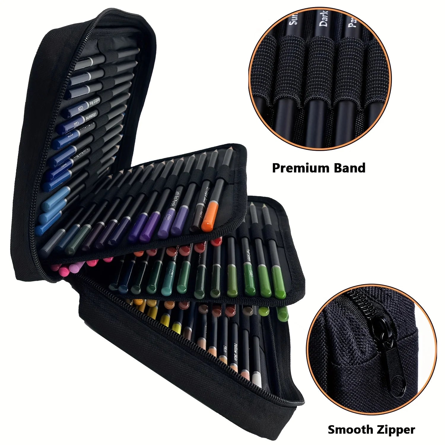 Oil colored pencils for adult coloring book,set of 72 color,zipper pencil slot case,with colored pencils