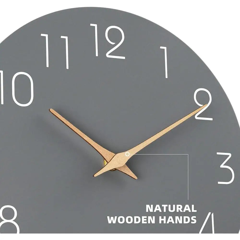 Large silent wall clock 16 inch analog non ticking battery operated decorative round bedroom living room kitchen home