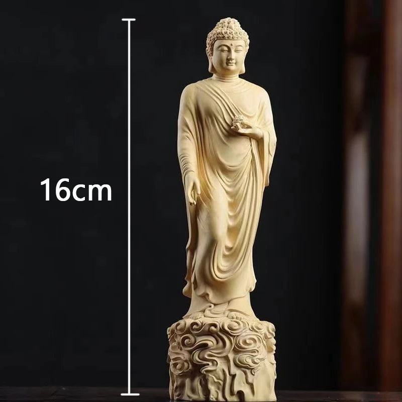 Buddhist wood carving namo amitabha ornaments solid home living room handicrafts figure tathagata - a / china