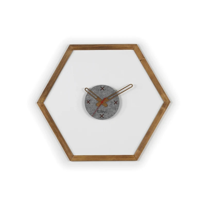 Tuva wall clock wooden frame brown - united states