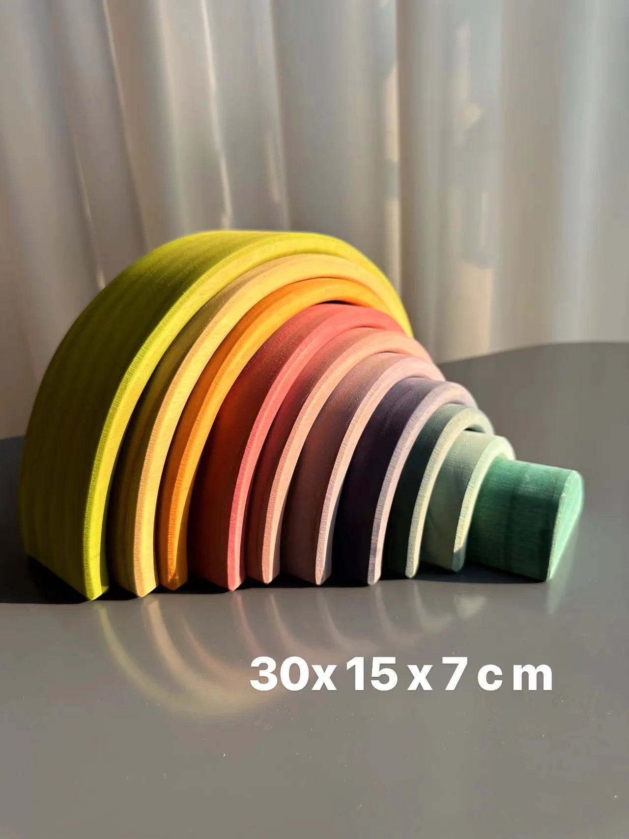 High quality wooden toys pastel basswood rainbow stacking blocks pine building semi sorting peg dolls balls for kids