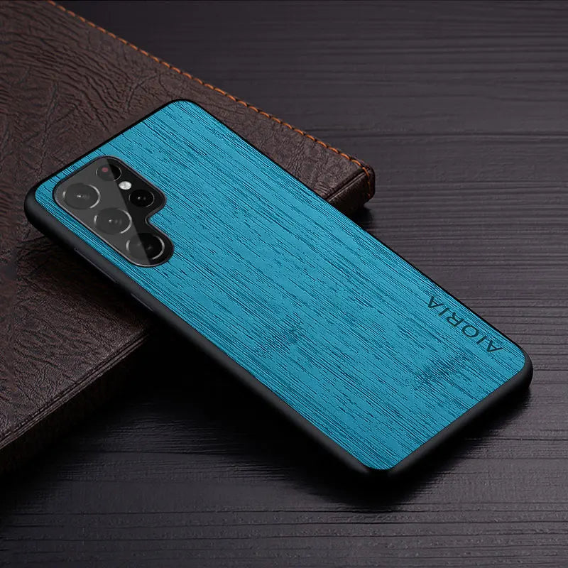 Case for samsung galaxy s24 s25 s22 s23 ultra plus edge fe coque bamboo wood pattern leather cover funda samsung s24