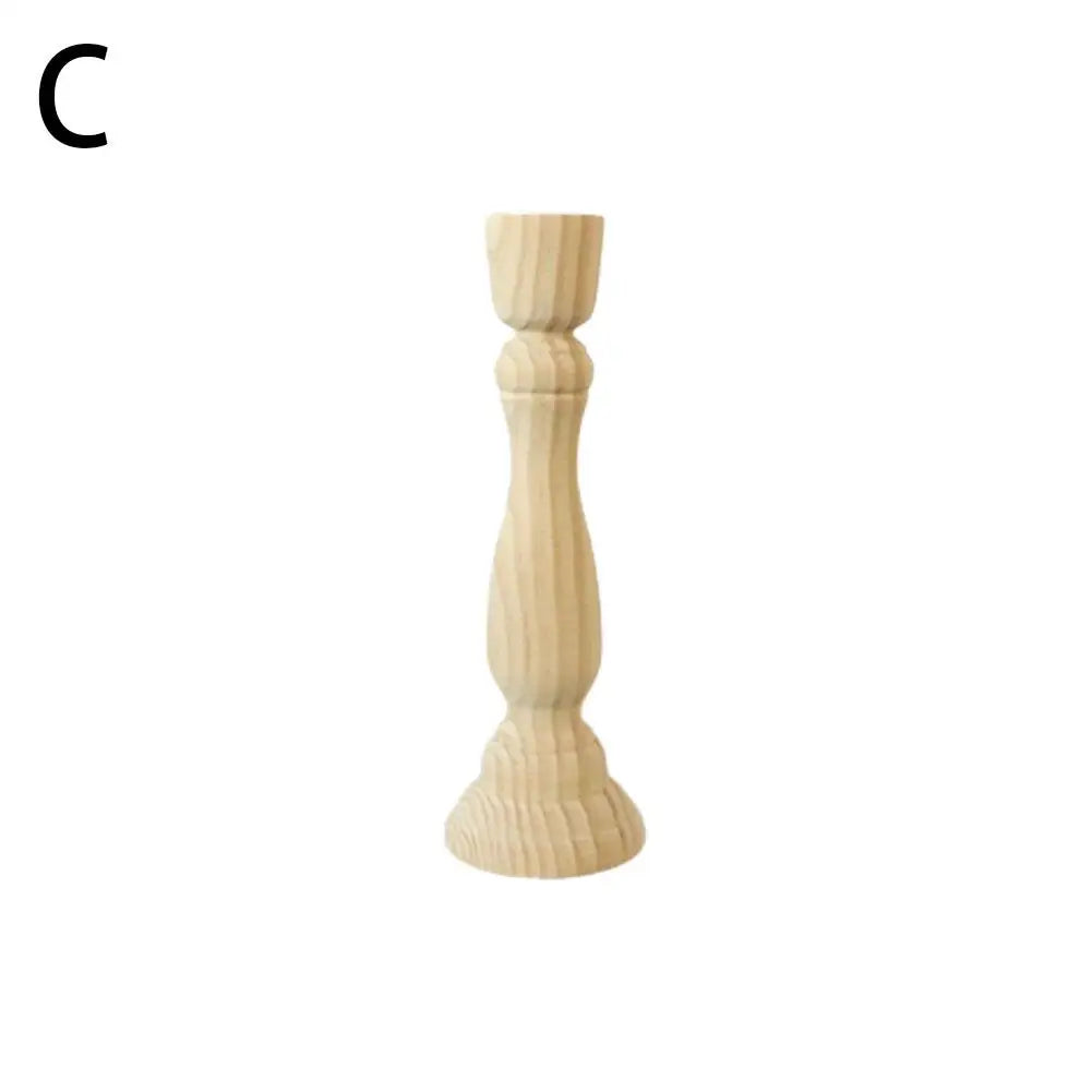 Wooden candle holder for wedding decorations retro wood classic candlestick andle stand party living room home
