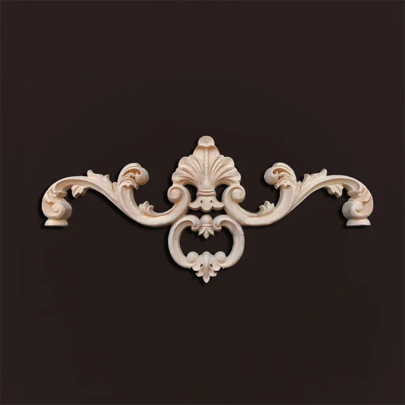 Europe wood appliques molding decals for furniture home decor carving onlays flower background wall decoration