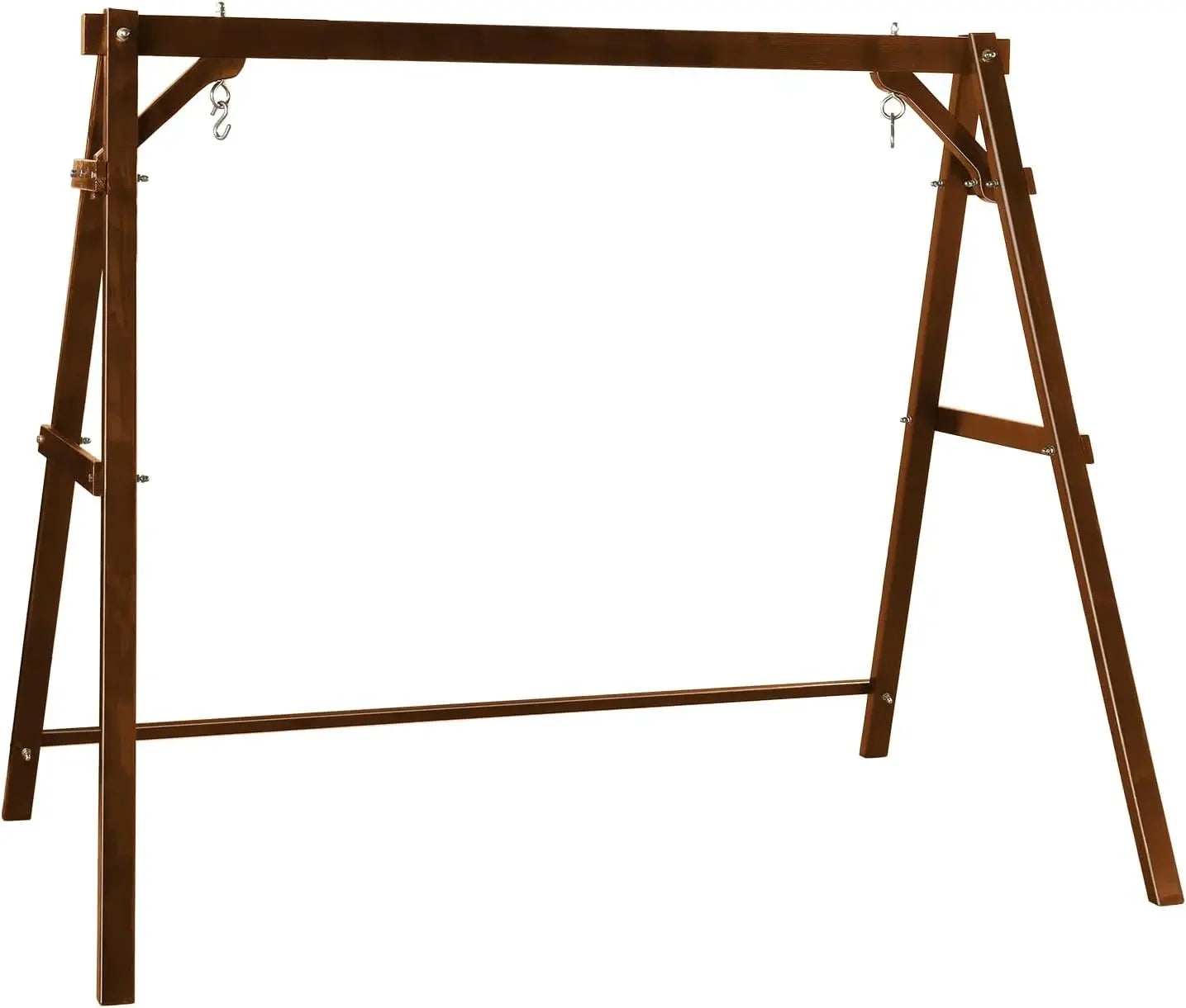 Heavy duty 660 lbs wooden swing frame with extra bottom connection board upgraded a-frame porch bench stand for outdoor