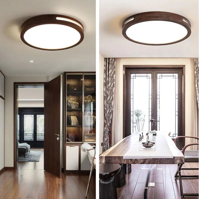 Ultra-thin modern led wooden ceiling lamp living room dining bedroom lighting indoor 110v 220v