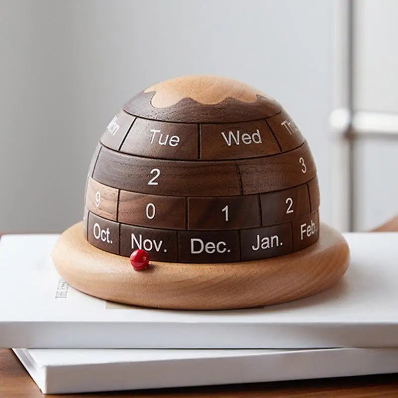 Wood permanent calendar perpetual creative planet wooden desk rustic table decorations reusable block