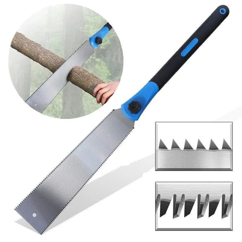 Double edged hand saw 32cm/12.5” japanese ryoba pull flexible flush cut for fine and coarse cutting woodworking