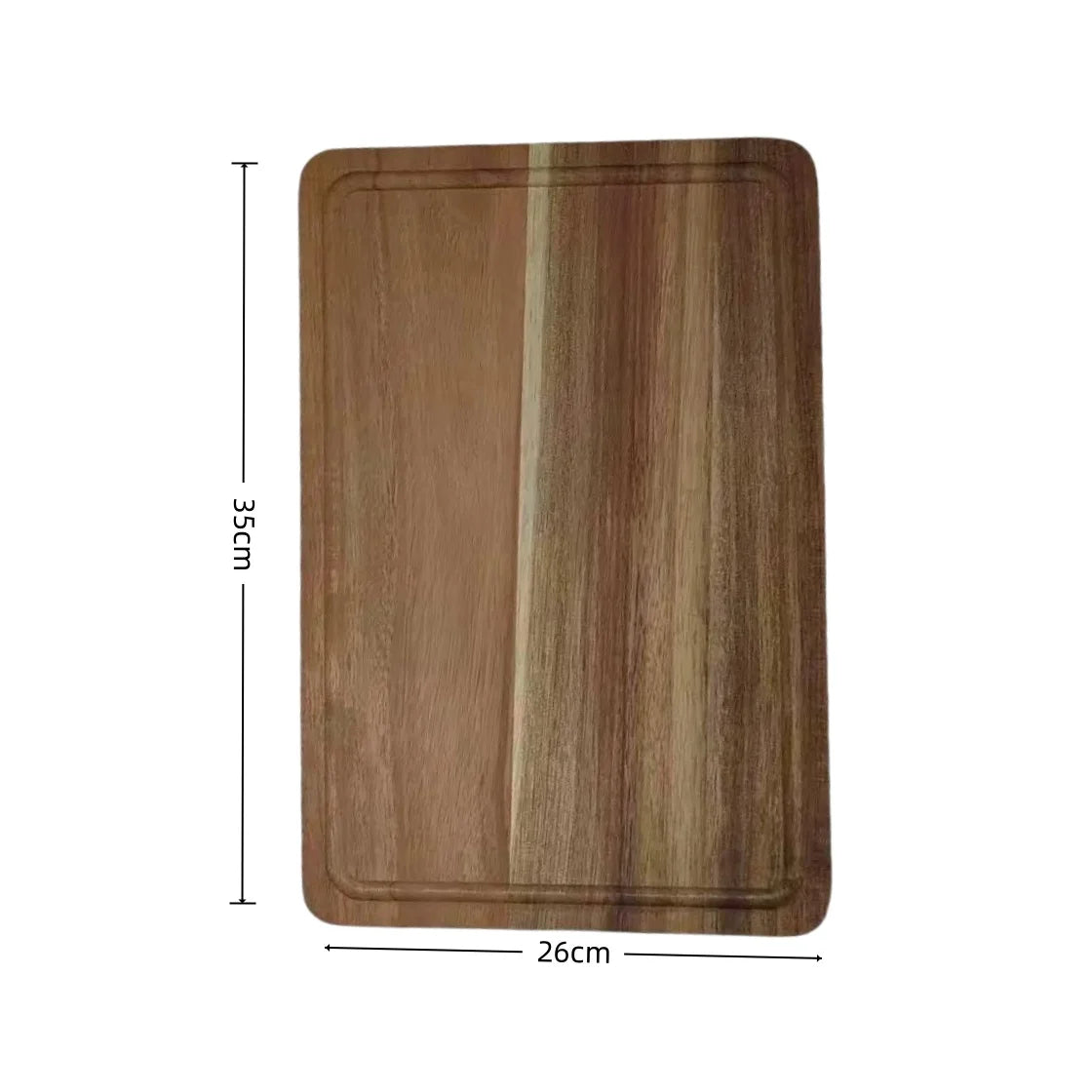 Acacia wood cutting board wooden with juice groove durable chopping for kitchen meat fruit cheese - 35x26x1.6cm
