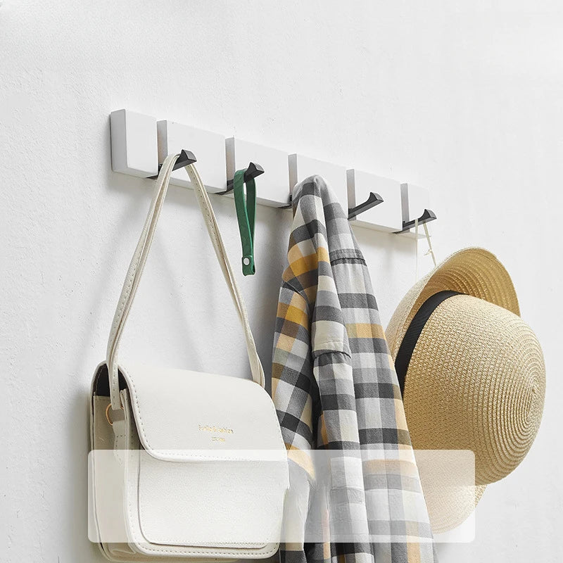 Hole-free invisible hook wall-mounted entrance door folding coat clothes hanging rack into the bathroom row key hooks