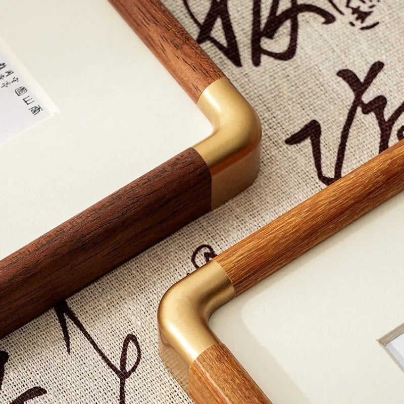 Chinese solid wood painting picture frame table advanced sense landscape mounted hanging wall living room