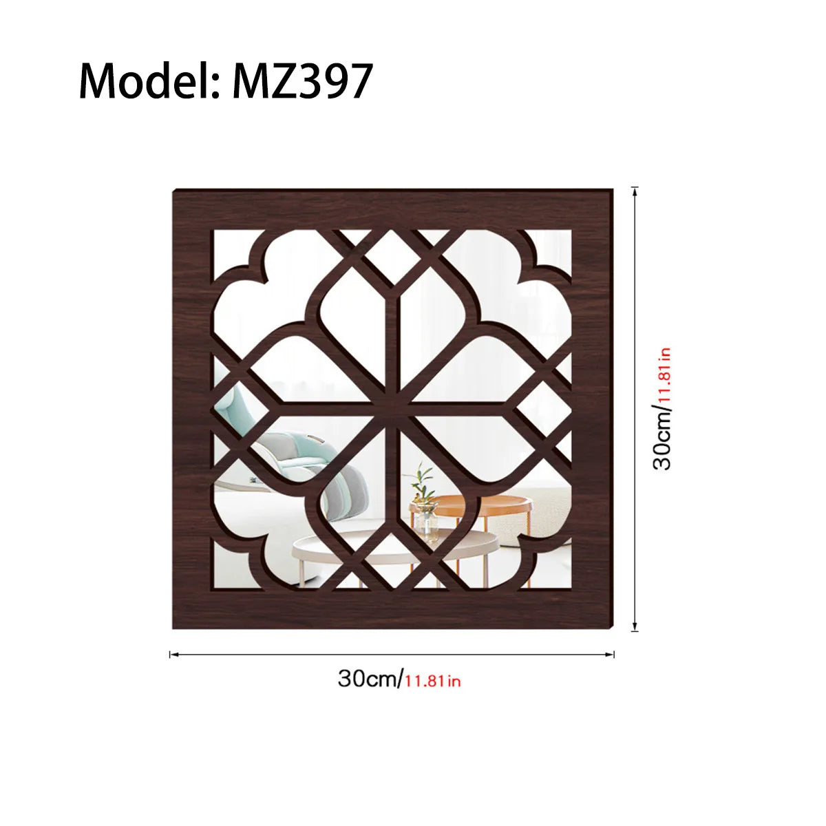 Rustic living room bedroom wall decor mirror wood farmhouse window frame hallway home decoration vintage decorative