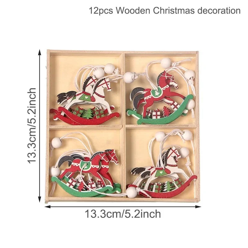 Christmas gnomes wooden pendants merry decorations for home 2025 xmas tree ornaments navidad new year gift - 24
