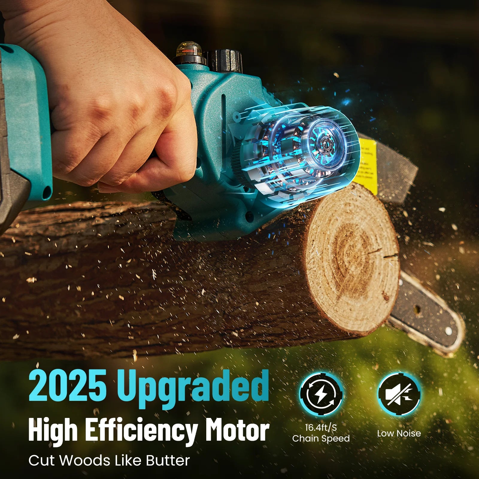 Seesii 8 inch cordless mini electric chainsaw wood cutter pruning garden power tools for makita 18v battery pin